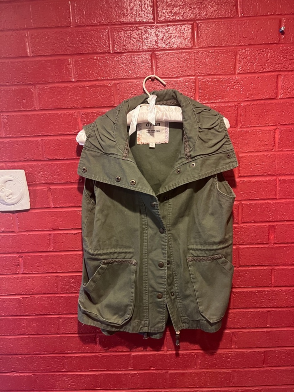 Dylan Olive Green Women's Sleeveless Utility Vest